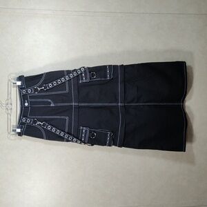 01156 Dolls Kill black Current Mood Too Cool to Care 3 Length Skirt XXS NWT